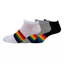 Pack 3 Pares Medias Ciclistas Lgbt Orgullo Rainbow Arcoiris 