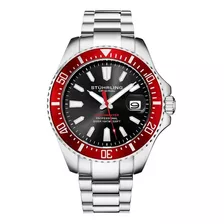 Reloj Para Hombre Cuarzo Aquadiver Depthmaster 3950a.4 42mm Color De La Correa Acero Inoxidable Color Del Bisel Rojo