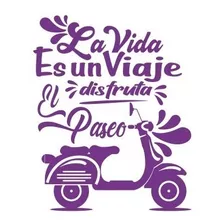 Vinilo Decorativo Pared Frase La Vida Es Un Viaje Adhesivo