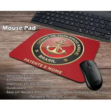 Mouse Pad Fuzileiros Navais Modelo 1 Com Patente E Nome