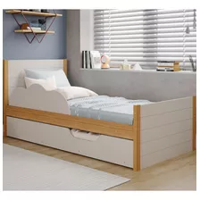 Bicama Infantil Elza Cimol 100% Mdf Bibox Cama Auxiliar Bran