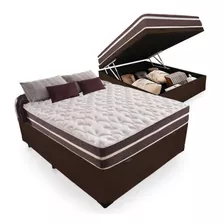 Cama Box Baú Casal + Colchão Molas Comfort Prime Classic