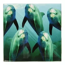 Ceramica 3drose Delfines Curiosos, 4 Pulgadas