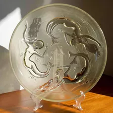 Antigo Centro De Mesa Phoenix Glass Satiné Sereia Art Deco