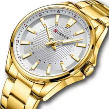 Relojes Luminosos De Acero Inoxidable Para Hombre Curren Color Del Fondo Gold/white