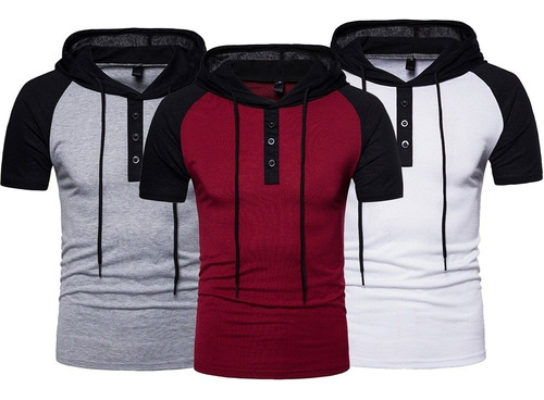 Kit 3 Camiseta Polo Masculina Camisa Capuz Diverse Estilos