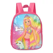 Mochila Infantil Barbie Sereia Golfinho Tam P Costas Passeio