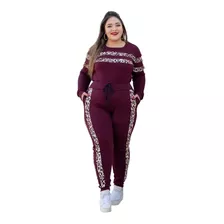 Conjunto Plus Size Inverno Frio Calça E Blusa Crepe Barato