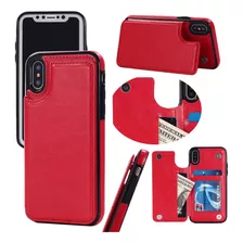 Capa De Cartão De Inserção De Couro Criativo Para iPhone