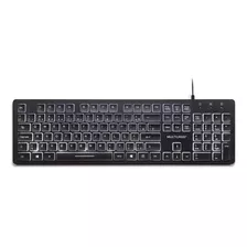 Teclado Multilaser Office Tc218 Qwerty Português Brasil Cor Preto Com Luz Branco