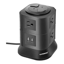 Regleta Con 7 Enchufes Múltiples Plug 2 Puertos Usb Torre So