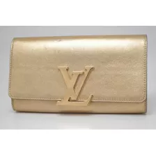 Bolso Louis Vuitton Louise Clutch Piel Gold Cert Entrupy