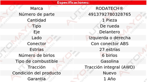 1 - Maza De Rueda Del Izq/der Rodatech Rainier V8 5.3l 04-07 Foto 5