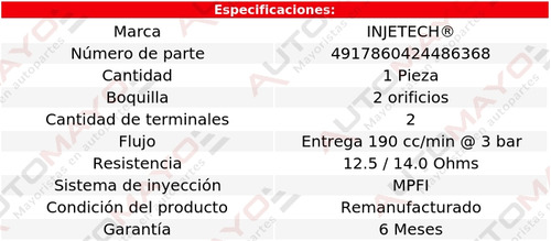 Un Inyector Combustible Injetech Colt L4 1.5l 1991-1992 Foto 4