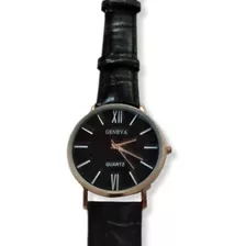 Reloj Hombre Geneva Análogo Números Romanos Correa Cuero