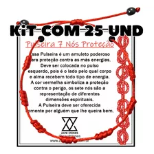 Kit Com 25 Pulseiras 7 Sete Nós Kabballah Hematita Atacado