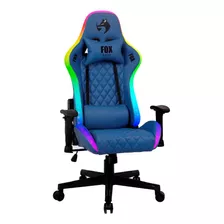 Cadeira Gamer Fox Racer Rgb Azul Com Iluminação (led) Material Do Estofamento Couro Sintético
