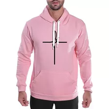 Moletom Estampado Masculino Fé Canguru Blusa De Frio