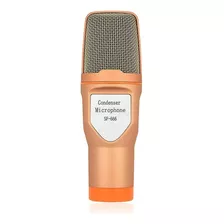Microfone Condensador Semiprofissional Sf-666 Youtube Skype Cor Dourada