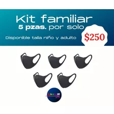 Kit Familiar Cubrebocas (mascarilla) Tri-capa 100% Neopreno 