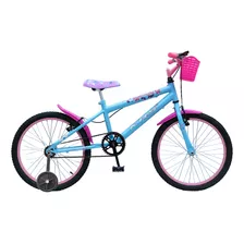 Bicicleta Infantil Aro 20 + Rodinha Feminina Passeio Krs