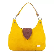 Bolso De Piel Y Gamuza Con Faja Piel Grabada Artesanal Bolsa