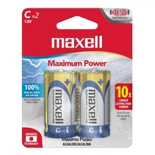 Pack 2 Pilas Alcalinas Tipo C Maxell / Tecnocenter