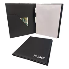 Portfolio Carpeta Símil Cuero A4 Personalizada Con Logo