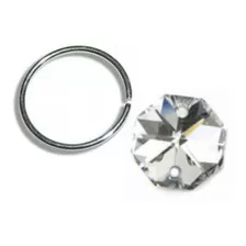 100 Octagonales Cristal 14mm Y 100 Aros 16mm, Cortina Candil