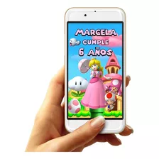 Video Invitación Digital Animada Princesa Peach Super Mario