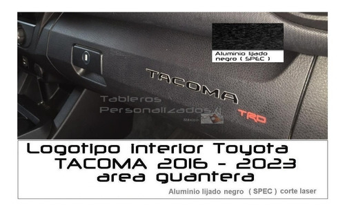 Letras Logotipo Combo  Toyota Tacoma 2016 - 2023 Aluminio Foto 2