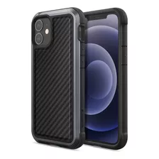 Funda Para iPhone 12 Mini, Negra/rayada/fibra De Carbono