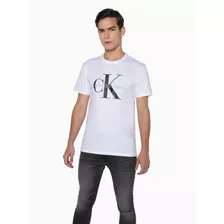 Playera Blanca Algodón Monograma-calvin Klein