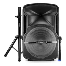 Caixa Amplificada P10 + Mic Frahm Cmf 600 + Pedestal