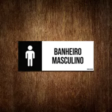 Placa Setor Ícone - Banheiro Masculino 30x10