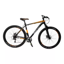 Bicicleta Mtb Overtech R29 Acero 21v Freno A Disco Pp Color Negro/naranja/blanco Tamaño Del Cuadro M