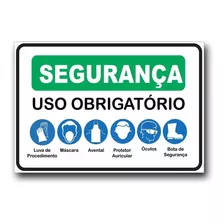 Placa Sinalização Epi Uso Obrigatorio Tamanho 30x20cm 02