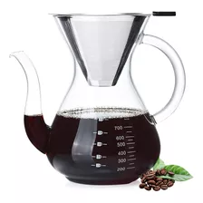 Cafetera Vertida, Jarra De Vidrio De Borosilicato Sin Papel