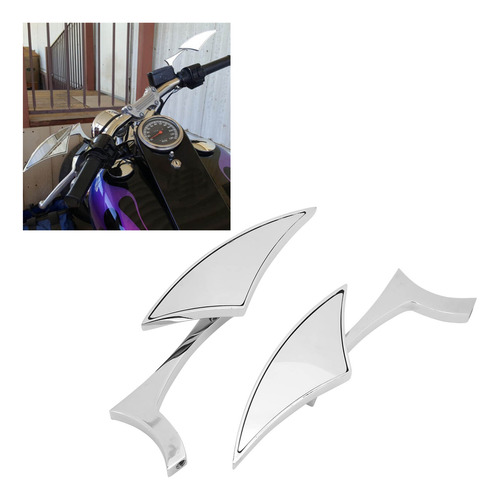 Espejos Con Forma De Arpn Para Motocicleta, Ajustables En 1 Foto 5