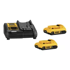 Kit De 2 Baterias Dewalt 20v Max 2 Ah E Carregador Bivolt, Modelo Dcb203c2-br, Ideal Para Seu Kit De Ferramentas, Ótimo Para Garantir A Carga E O Funcionamento Dos Equipamentos Sem Fio