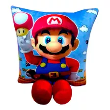 Cojin Mario Bros 40cm Pies Muñeco Peluche Completo Comodo