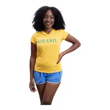Camiseta Feminino Seleção Brasileira Copa Do Mundo Torcedor