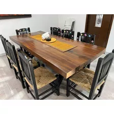 Mesa De Parota Comedor Artesanal Mexicano Excelente Calidad!