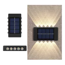 4x Arandela Solar 2 Focos Parede Slim 10 Fachos Led Externa