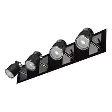 Aplique Niza 4 Luces Negro Apto Led Gu10 Movil Rectangular 