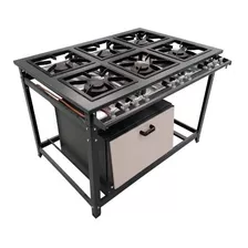 Fogão Com Forno Industrial 6 Bocas Tampa Inox Melhor Preço