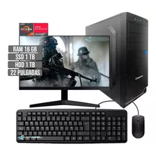 Pc Gamer Amd Ryzen 7 5700g Ssd 1tb+ Hdd 1tb Ram 16gb Led 22