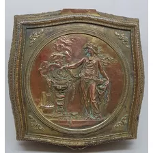 Caixa Porta Joias Antiga Em Bronze E Cobre Europeia 19 388