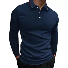 Playera De Hombre Manga Larga Polo Tenis Solapa Sudaderas