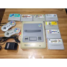 Nintendo Super Famicom Japonês Com 7 Jogos 2 Controles